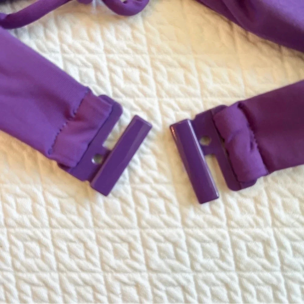Zara Purple Ring Detail Bandeau Bikini Set